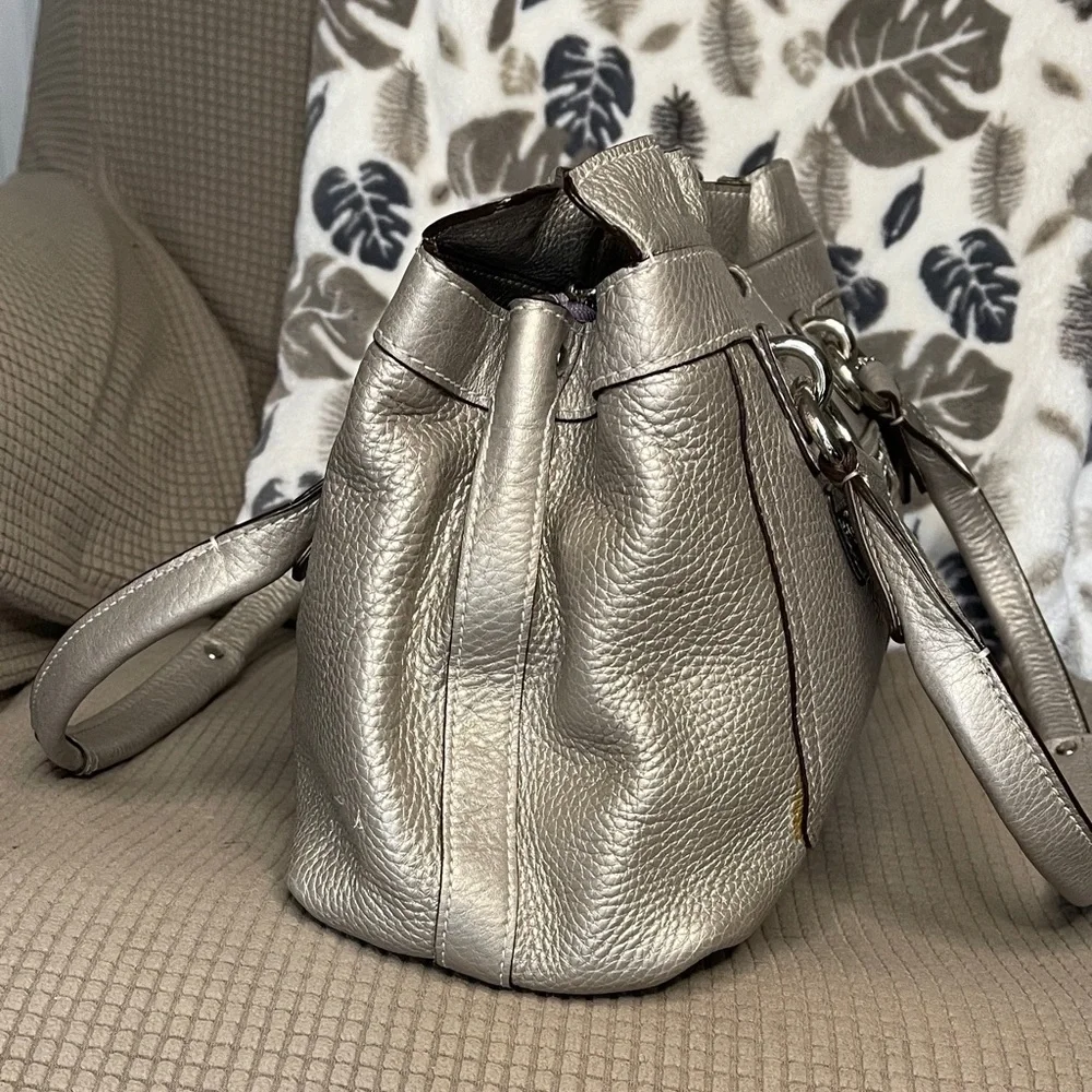 Coach Penelope Metallic Silver Shoulder Bag